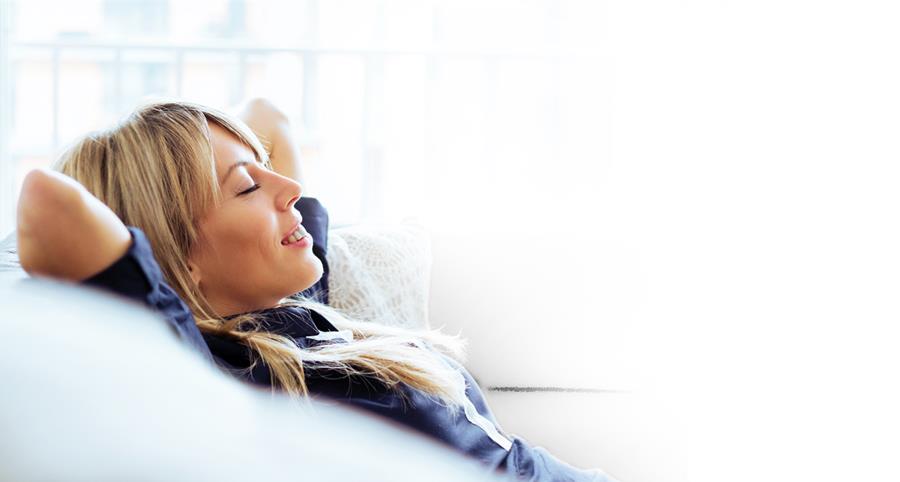 Woman enjoying cool air